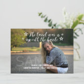 ホワイトタッセルワースHasle写真卒業 案内状 (スタンド正面)