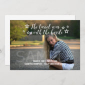 ホワイトタッセルワースHasle写真卒業 案内状 (正面/裏面)