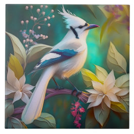 ホワイトタフテッドテアルウィングジェイファンタジー鳥 タイル