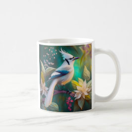 ホワイトタフテッドティール（緑がかった色）ウィングジェイファンタジーバード コーヒーマグカップ