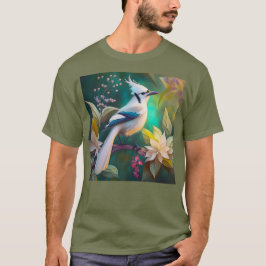 ホワイトタフテッドティール（緑がかった色）ウィングジェイファンタジーバード Tシャツ