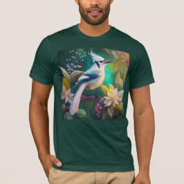 ホワイトタフテッドティール（緑がかった色）ウィングジェイファンタジーバード Tシャツ