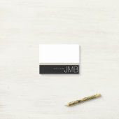 ホワイトタンとブラックストライプJust a note Monogram ポストイット (デスク上)