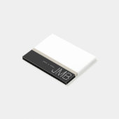 ホワイトタンとブラックストライプJust a note Monogram ポストイット (アングル)