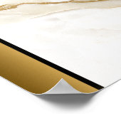 ホワイトタン大理石/ブラック金ゴールドアー縁どト ポスター (角)