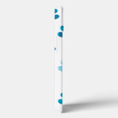 ホワイトターコイズテクスチャー足形パーソナライズデザイン Case-Mate iPhoneケース (裏面 / 右)