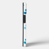 ホワイトターコイズテクスチャー足形パーソナライズデザイン Case-Mate iPhoneケース (裏面 / 右)