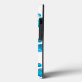 ホワイトターコイズテクスチャー足形パーソナライズデザイン Case-Mate iPhoneケース (裏面 / 左)