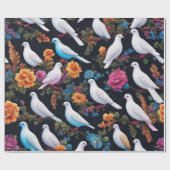 ホワイトタートルドーブズアーティスティックスタイル ラッピングペーパー (フラット)