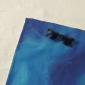 ホワイトタートル部族 |水色（青） |モノグラム ビーチタオル (インサイチュ)