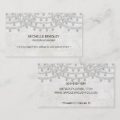 ホワイトダイアモンズグラマー白熱［赤熱］光を放つライト球体の輝き 名刺 (正面/裏面)