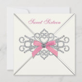 ホワイトダイアモンズピンクスウィート16パーティー 招待状 (正面)