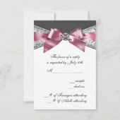 ホワイトダイアモンズピンクブラックスウィート16誕生日パーティー 出欠カード (裏面)