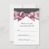 ホワイトダイアモンズピンクブラックRSVP 出欠カード (裏面)