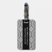 ホワイトダイヤきらめくモンドの円パターン ラゲッジタグ (裏面縦)