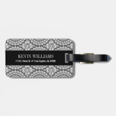 ホワイトダイヤきらめくモンドの円パターン ラゲッジタグ (裏面横)