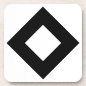 ホワイトダイヤはっきりしたモンド縁どク コースター (正面)