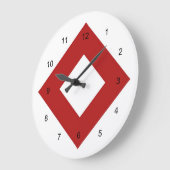 ホワイトダイヤはっきりしたモンド縁ど赤 ラージ壁時計 (傾斜)