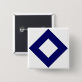 ホワイトダイヤはっきりしたモンド縁ど青 缶バッジ (正面&裏面)