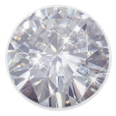 ホワイトダイヤフェイクダイヤモンド製の丸いノブ セラミックノブ (正面)