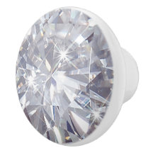 ホワイトダイヤフェイクダイヤモンド製の丸いノブ