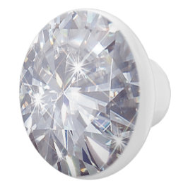 ホワイトダイヤフェイクダイヤモンド製の丸いノブ セラミックノブ