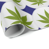 ホワイトダイヤモンドとミッドナイトブルーダイヤモンドの雑草の葉 ラッピングペーパー (ロールコーナー)
