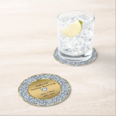 ホワイトダイヤモンドと金ゴールド結婚50周年 ラウンドペーパーコースター (インサイチュ)