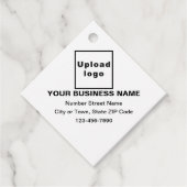 ホワイトダイヤモンドシェイプのビジネスブランドラベル フェイバータグ (正面)