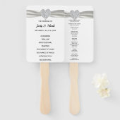 ホワイトダイヤモンドハート結婚式 プログラム ハンドファン (正面&裏面)