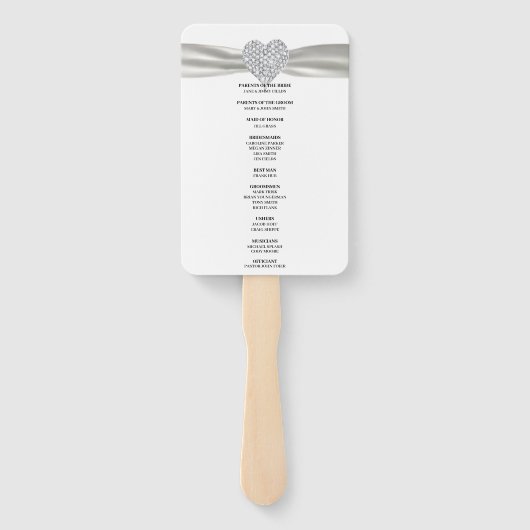 ホワイトダイヤモンドハート結婚式 プログラム ハンドファン (裏面)