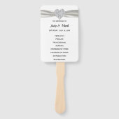 ホワイトダイヤモンドハート結婚式 プログラム ハンドファン (正面)