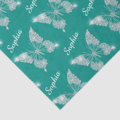 ホワイトダイヤモンドバタフライスパークルスクリプト名，ティール（緑がかった色） 薄葉紙 (詳細)