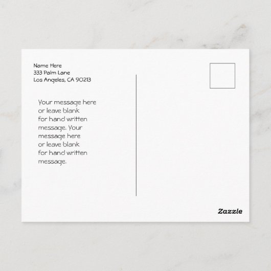 ホワイトダイヤモンドバタフライ、スクリプト名王室の、紫 ポストカード (裏面)