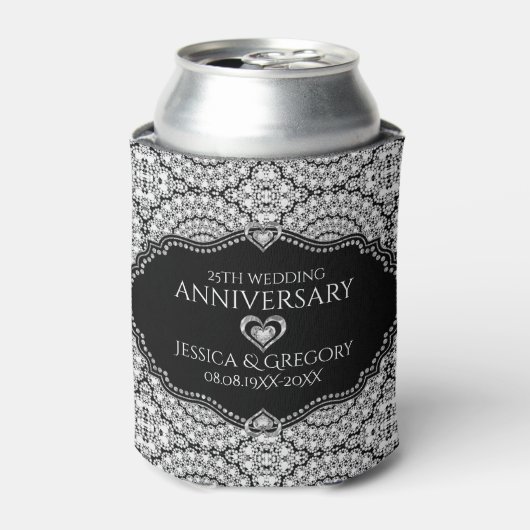 ホワイトダイヤモンドパター結婚ン25周年 缶クーラー (缶正面)