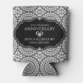 ホワイトダイヤモンドパター結婚ン25周年 缶クーラー (正面)