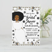 ホワイトダイヤモンドパールアフリカンアメリカンブライダルシャワー 招待状 (スタンド正面)