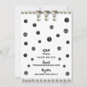 ホワイトダイヤモンドパールアフリカンアメリカンブライダルシャワー 招待状 (裏面)