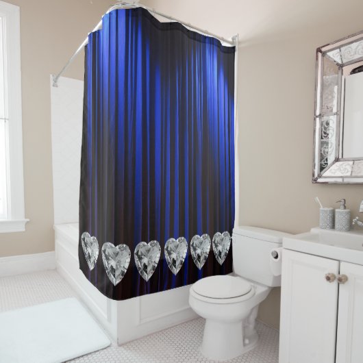ホワイトダイヤモンドブルーシャワーカーテン シャワーカーテン (インサイチュ)