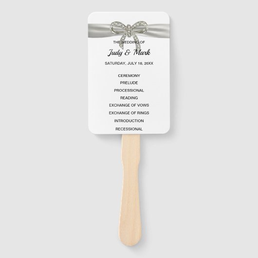 ホワイトダイヤモンドボウ結婚式 プログラム ハンドファン (正面)