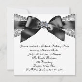 ホワイトダイヤモンド白黒スウィート16バースデーパーティー 招待状 (裏面)