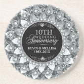 ホワイトダイヤモンド結婚10周年 コースター (正面)