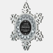 ホワイトダイヤモンド25結婚th周年記念オーナメント スノーフレークピューターオーナメント (右)