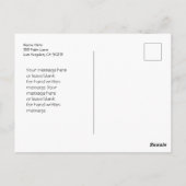 ホワイトダイヤモンド バタフライ, スクリプト ネーム, ロイヤル パープル ポストカード (裏面)