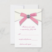 ホワイトダイヤモンド ピンク スイート16 誕生日パーティー 出欠カード (裏面)