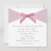 ホワイトダイヤモンド ピンク スウィート16 バースデーパーティー 招待状 (裏面)