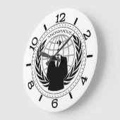 ホワイトダイヤルカッコいい上の匿名ロゴタイプ ラージ壁時計 (傾斜)