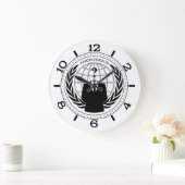 ホワイトダイヤルカッコいい上の匿名ロゴタイプ ラージ壁時計 (ホーム)