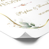 ホワイトダスティバラフローラ金ゴールド結婚グリーンリー徴候 ポスター (角)