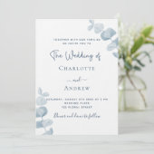 ホワイトダスティブルーユーカリ結婚プトゥスの贅沢 招待状 (スタンド正面)